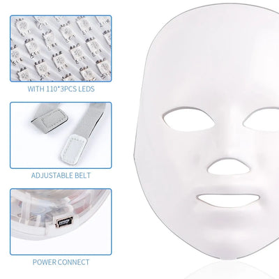 GlowCura™ 7-Color LED Light Therapy Mask – Wireless Facial Rejuvenation Device