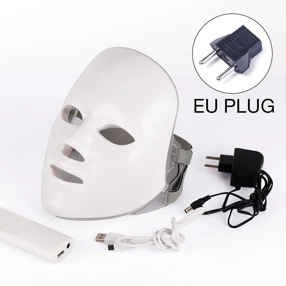GlowCura™ 7-Color LED Light Therapy Mask – Wireless Facial Rejuvenation Device