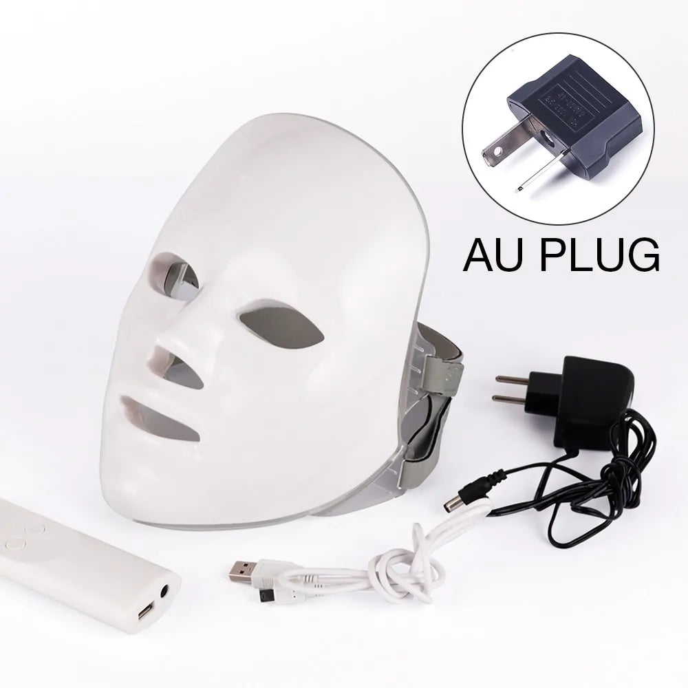 GlowCura™ 7-Color LED Light Therapy Mask – Wireless Facial Rejuvenation Device