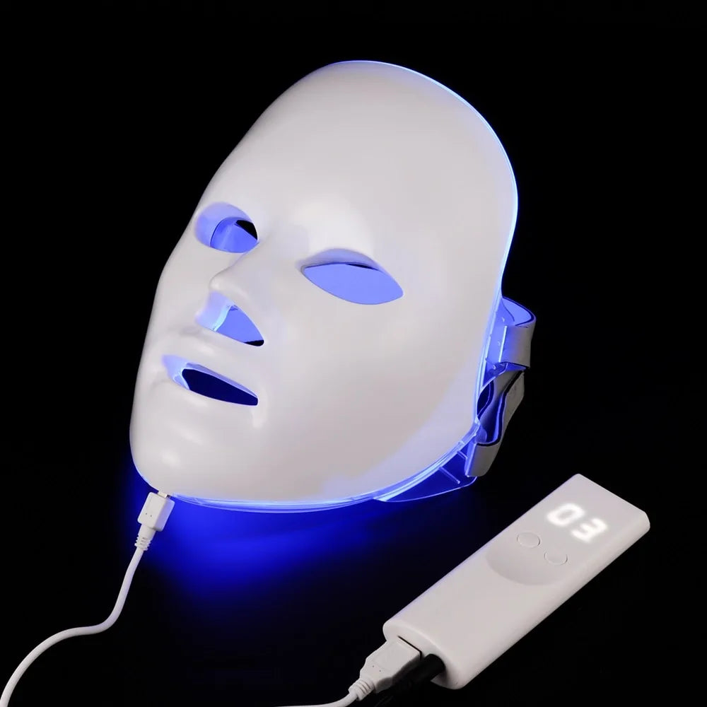 GlowCura™ 7-Color LED Light Therapy Mask – Wireless Facial Rejuvenation Device