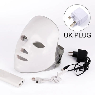 GlowCura™ 7-Color LED Light Therapy Mask – Wireless Facial Rejuvenation Device