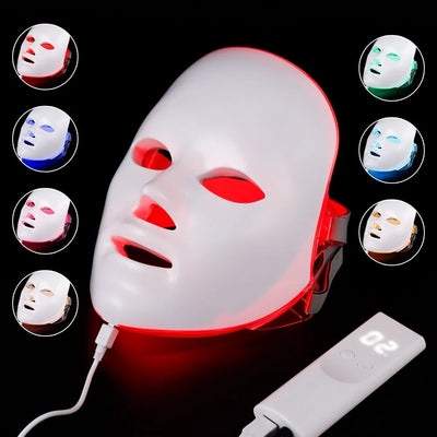 GlowCura™ 7-Color LED Light Therapy Mask – Wireless Facial Rejuvenation Device